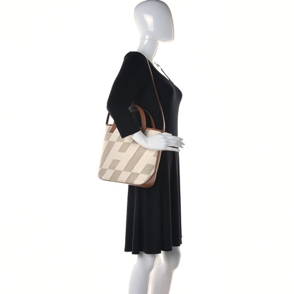 Hermes Swift Toile H Cabas H En Biais 27 Ecru Naturel Gold 2 of 10