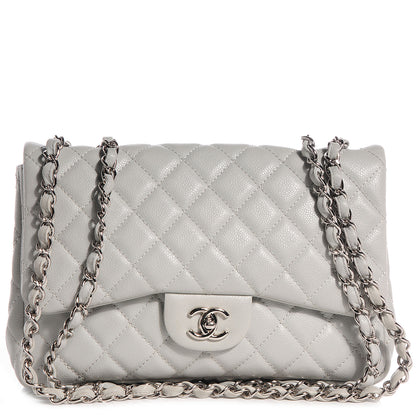 Chanel Caviar Jumbo Single Flap Grey 1 of 8