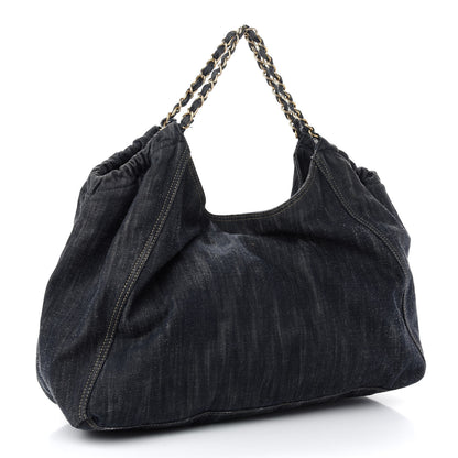 Chanel Denim XL Coco Cabas Tote Dark Blue 4 of 10