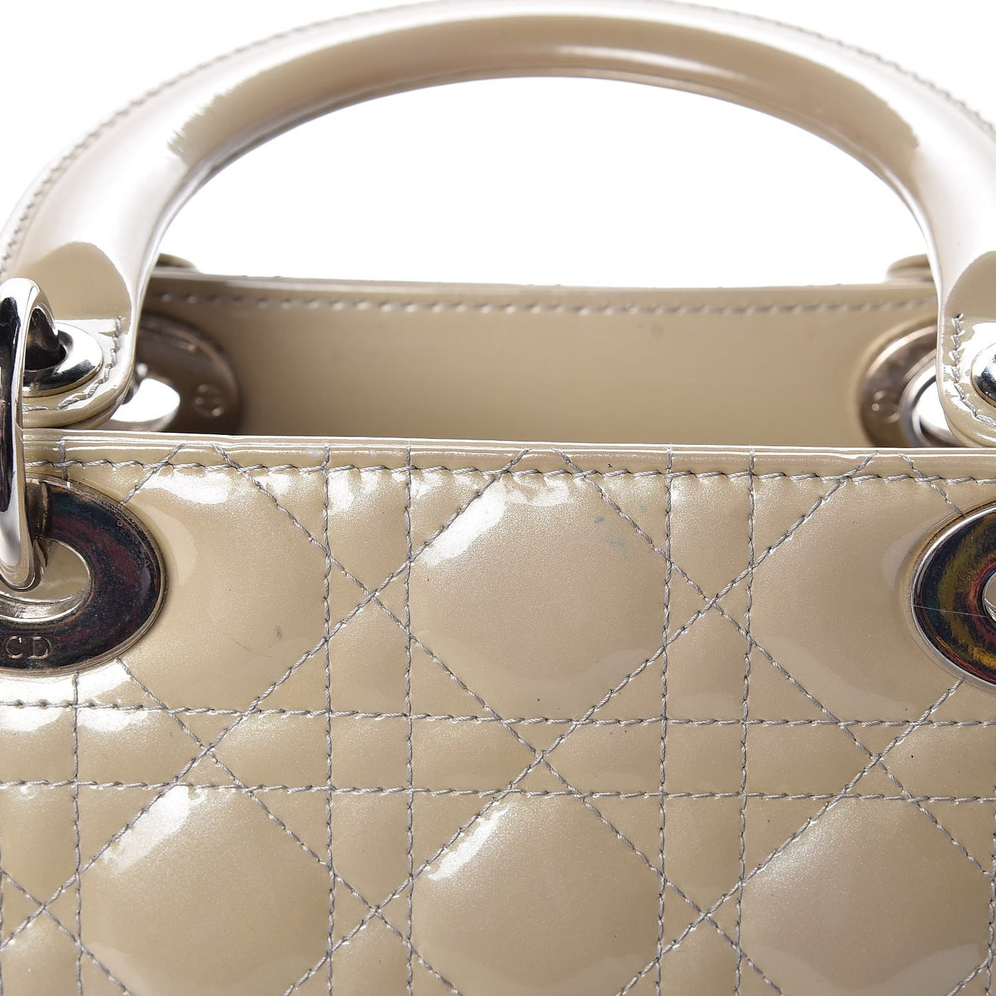 Patent Cannage Medium Lady Dior Grey