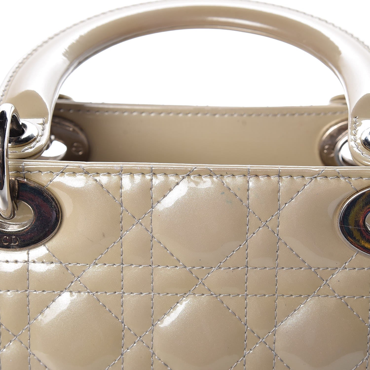 Christian Dior Patent Cannage Medium Lady Dior Grey 9 of 14