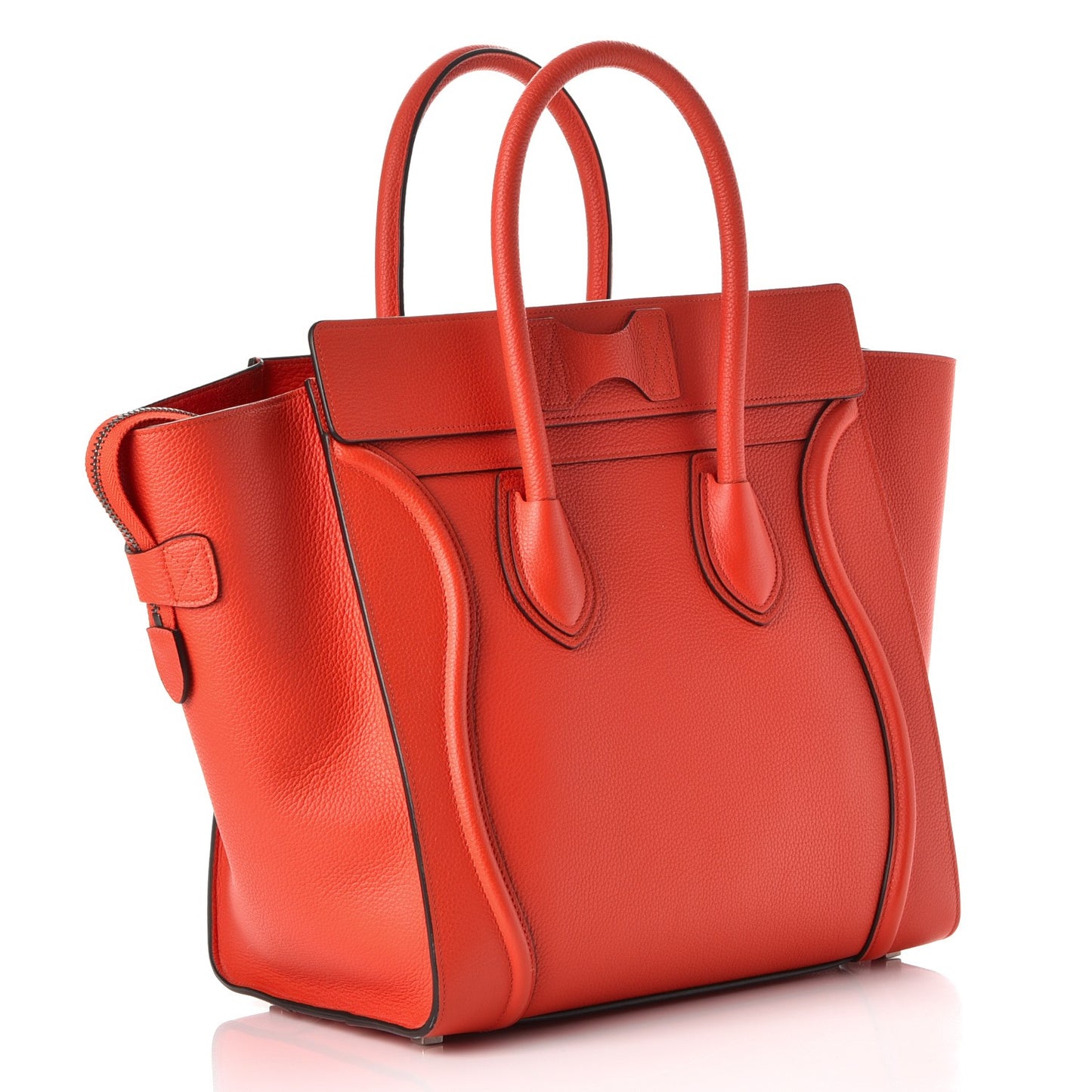Drummed Calfskin Mini Luggage Vermillion
