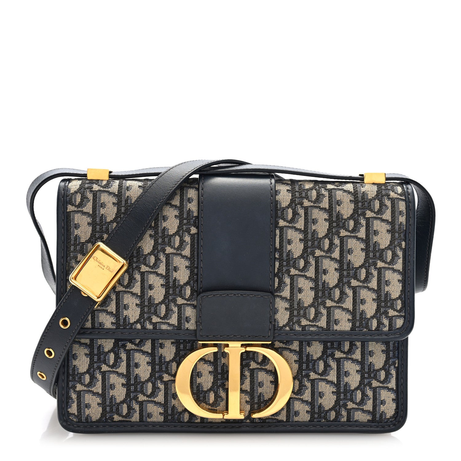 Christian Dior Oblique 30 Montaigne Flap Bag Blue Blue 1 of 9