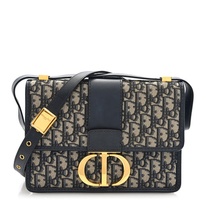 Christian Dior Oblique 30 Montaigne Flap Bag Blue Blue 1 of 9