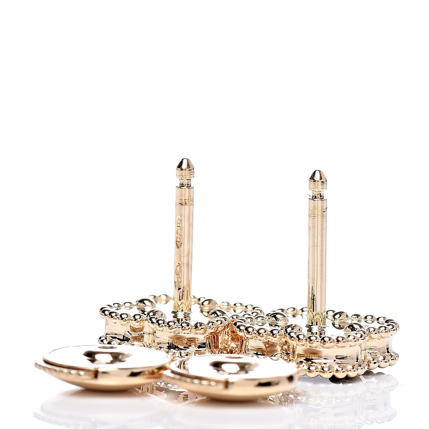 18K Yellow Gold Black Onyx Sweet Alhambra Earrings