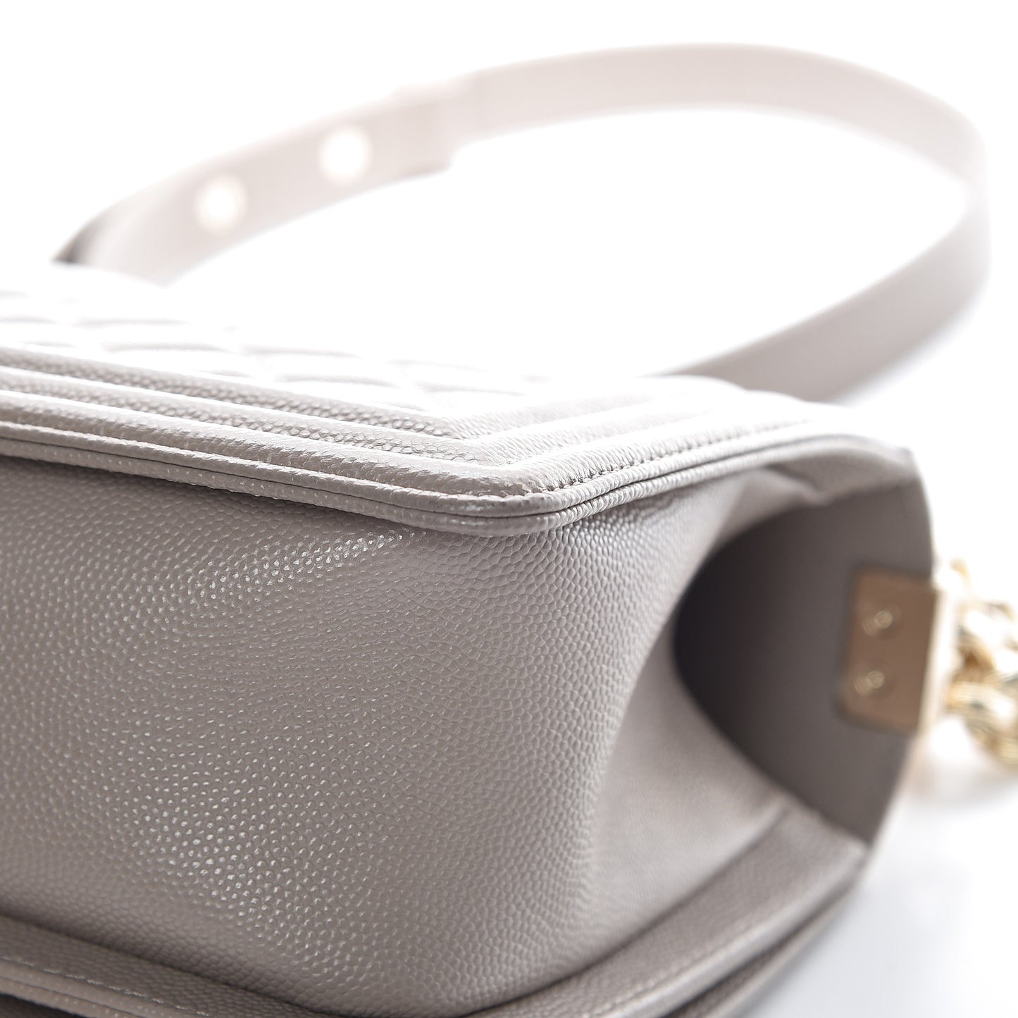 Caviar Quilted Medium Boy Flap Dark Beige