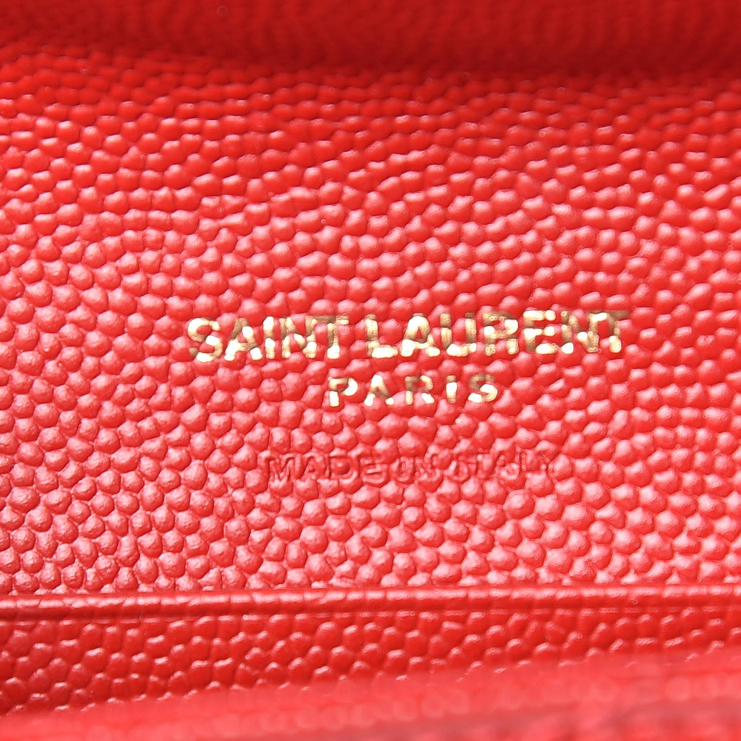 Saint Laurent Grain De Poudre Matelasse Chevron Small Monogram Envelope Wallet Rouge Eros 6 of 7