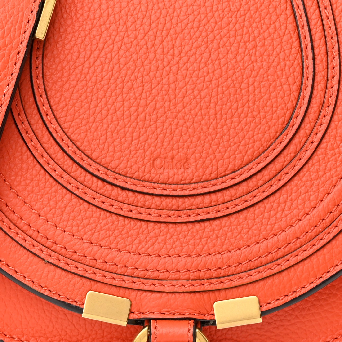 Calfskin Mini Marcie Round Crossbody Bag Rusted Orange