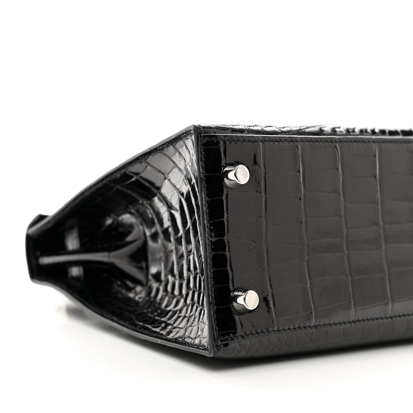 Shiny Alligator Kelly Sellier 25 Black