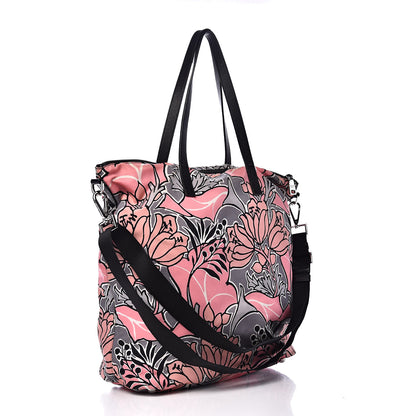 Prada Tessuto Nylon Saffiano Floral Print Tote Peonia 3 of 13