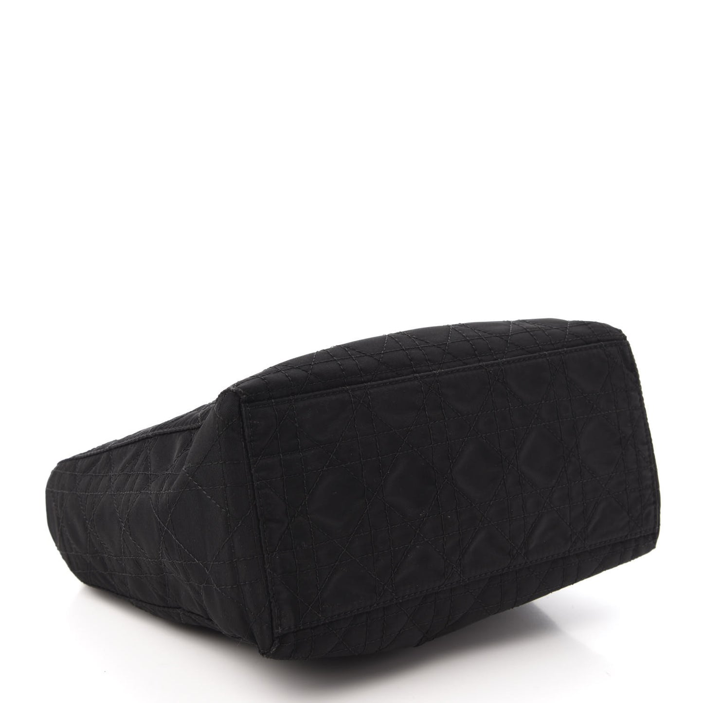 Nylon Cannage Stitched Medium Lady Dior Black