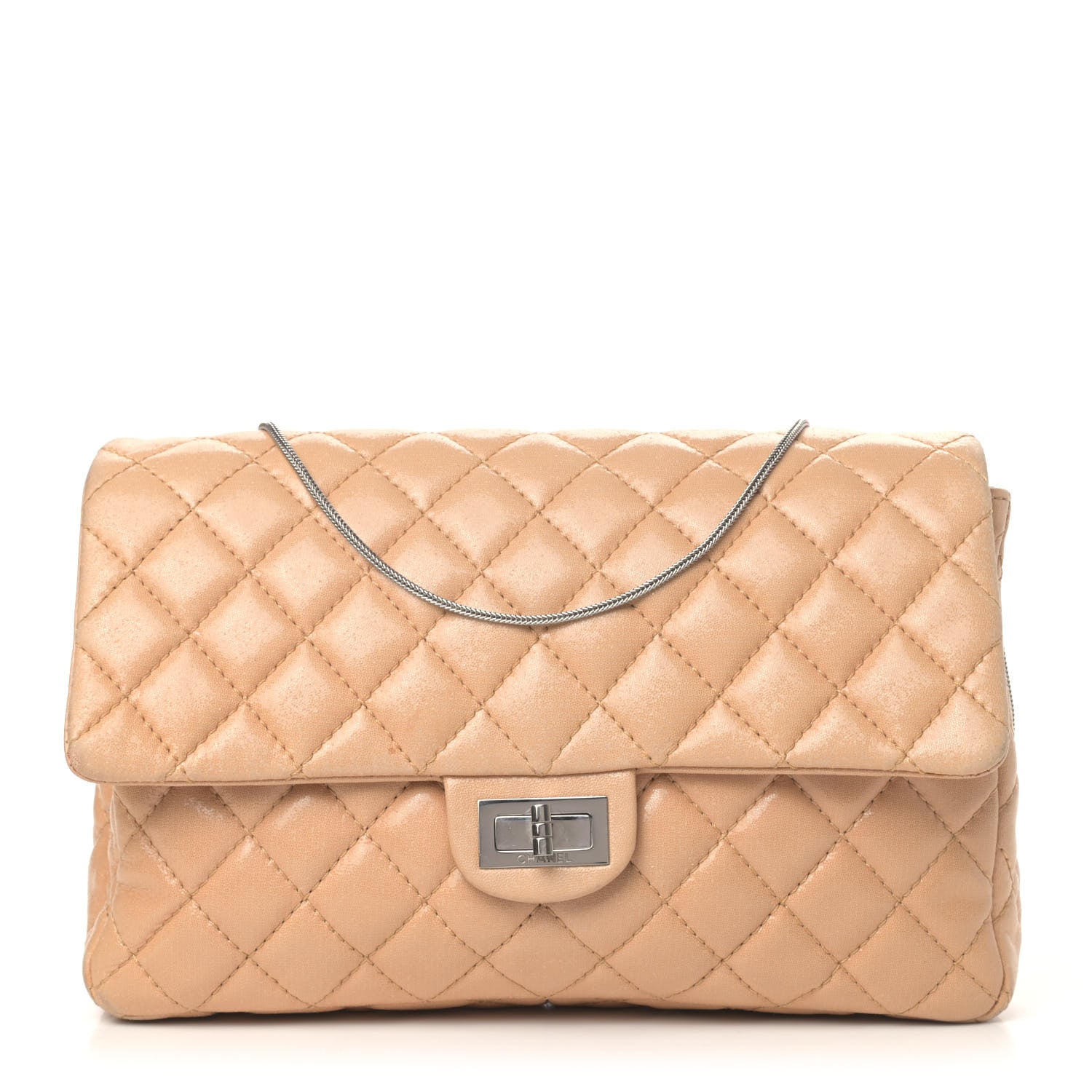 Chanel Iridescent Lambskin Quilted Snake Chain 2.55 Reissue Flap Beige 1 of 6