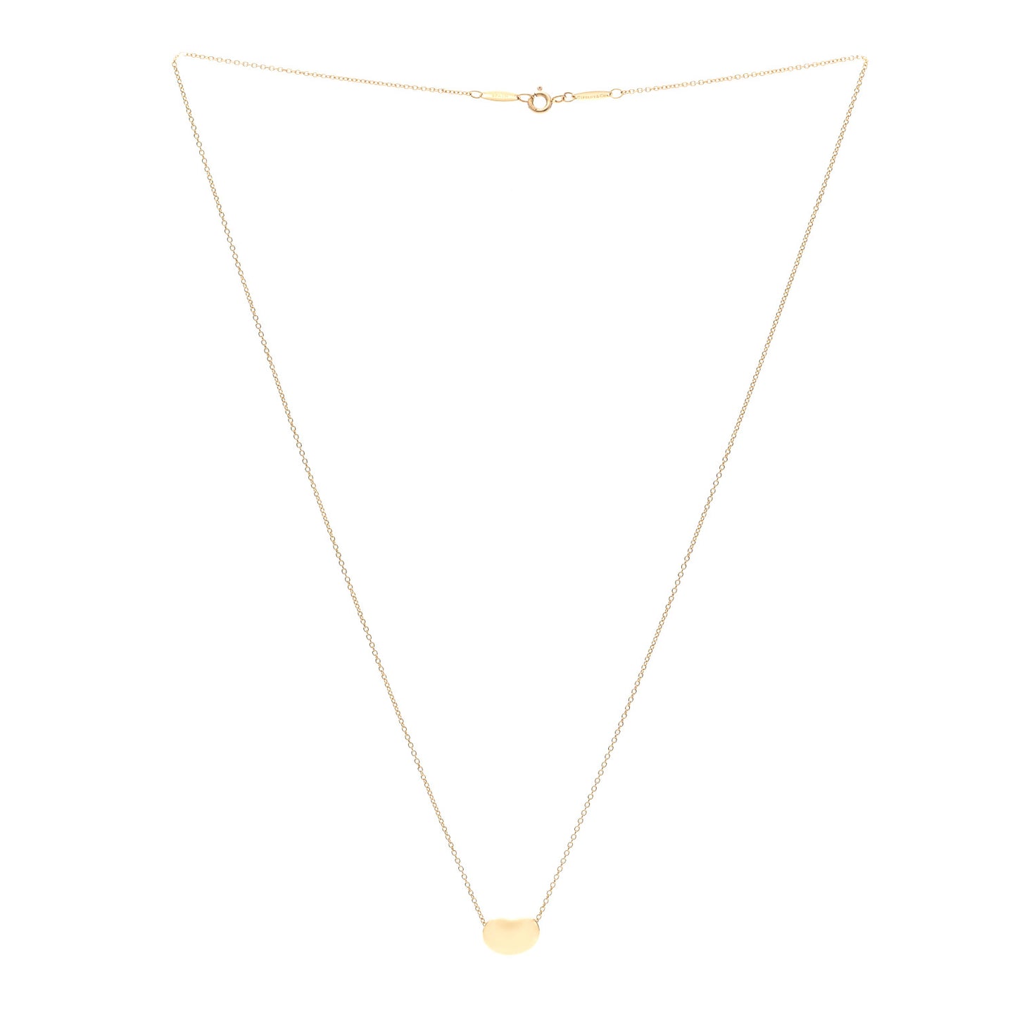 18K Yellow Gold 12mm Elsa Peretti Bean Pendant Necklace