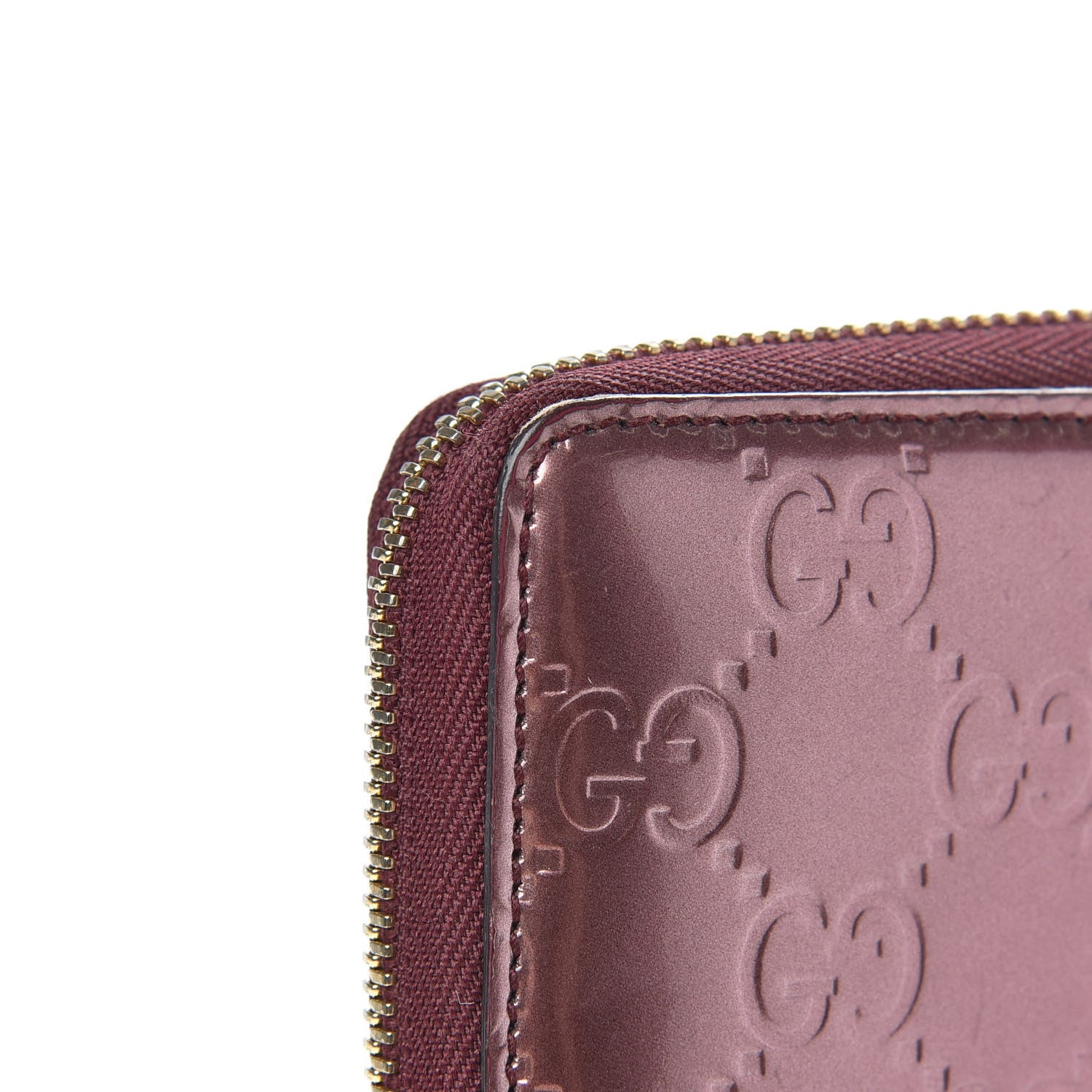 Gucci Shine Guccissima Margaux Calfskin Lovely Zip Around Wallet Scarlatto 9 of 11
