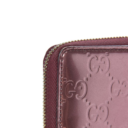 Gucci Shine Guccissima Margaux Calfskin Lovely Zip Around Wallet Scarlatto 9 of 11