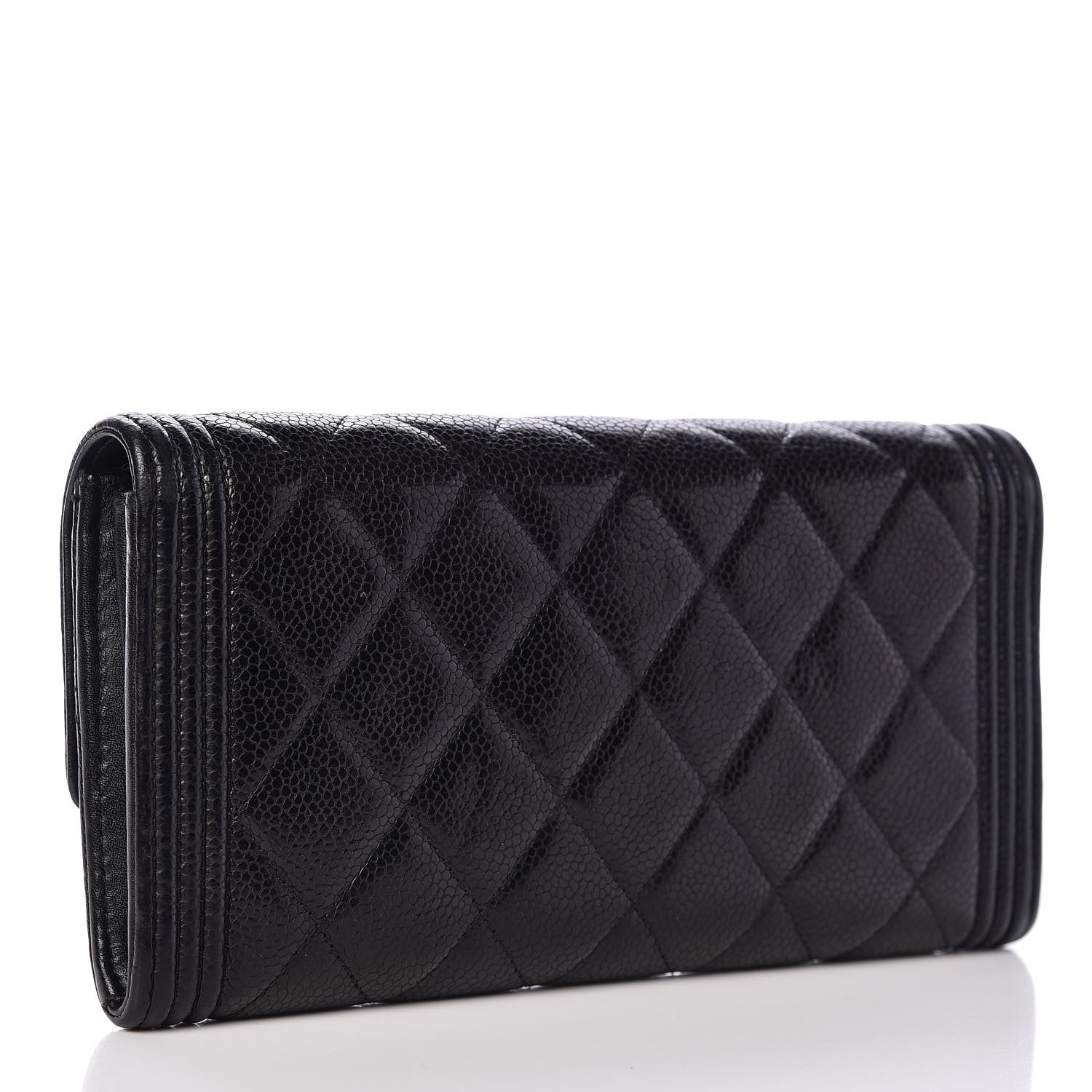 Chanel Caviar Quilted Large Boy Gusset Flap Wallet Black 3 of 16