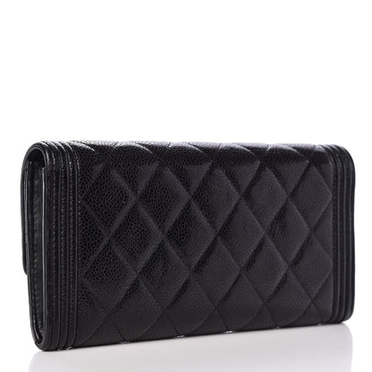 Chanel Caviar Quilted Large Boy Gusset Flap Wallet Black 3 of 16