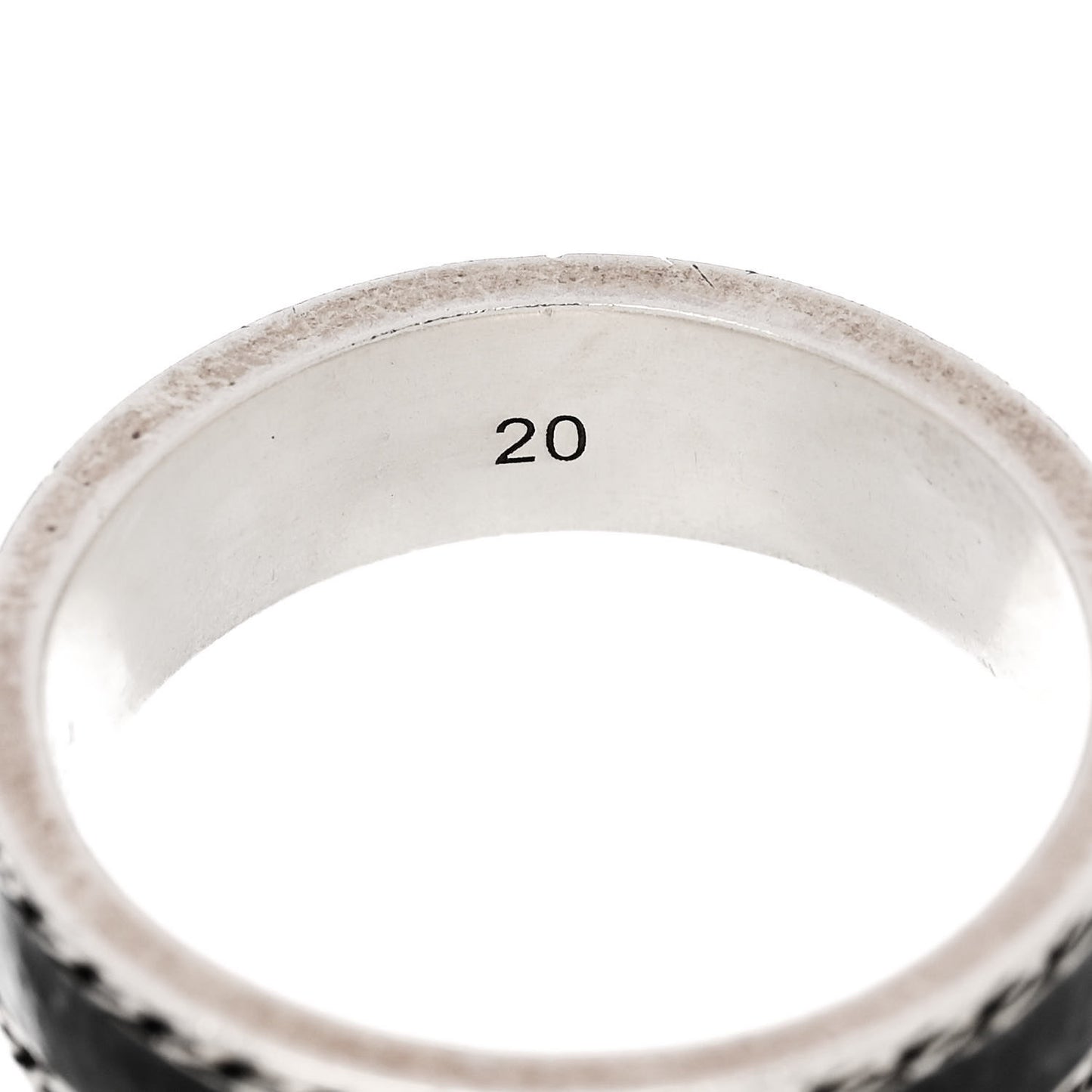 Sterling Silver Enamel Interlocking G Band Ring 60 9 Black