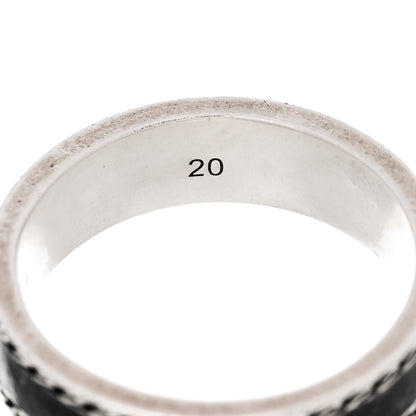 Gucci Sterling Silver Enamel Interlocking G Band Ring 60 9 Black 6 of 6