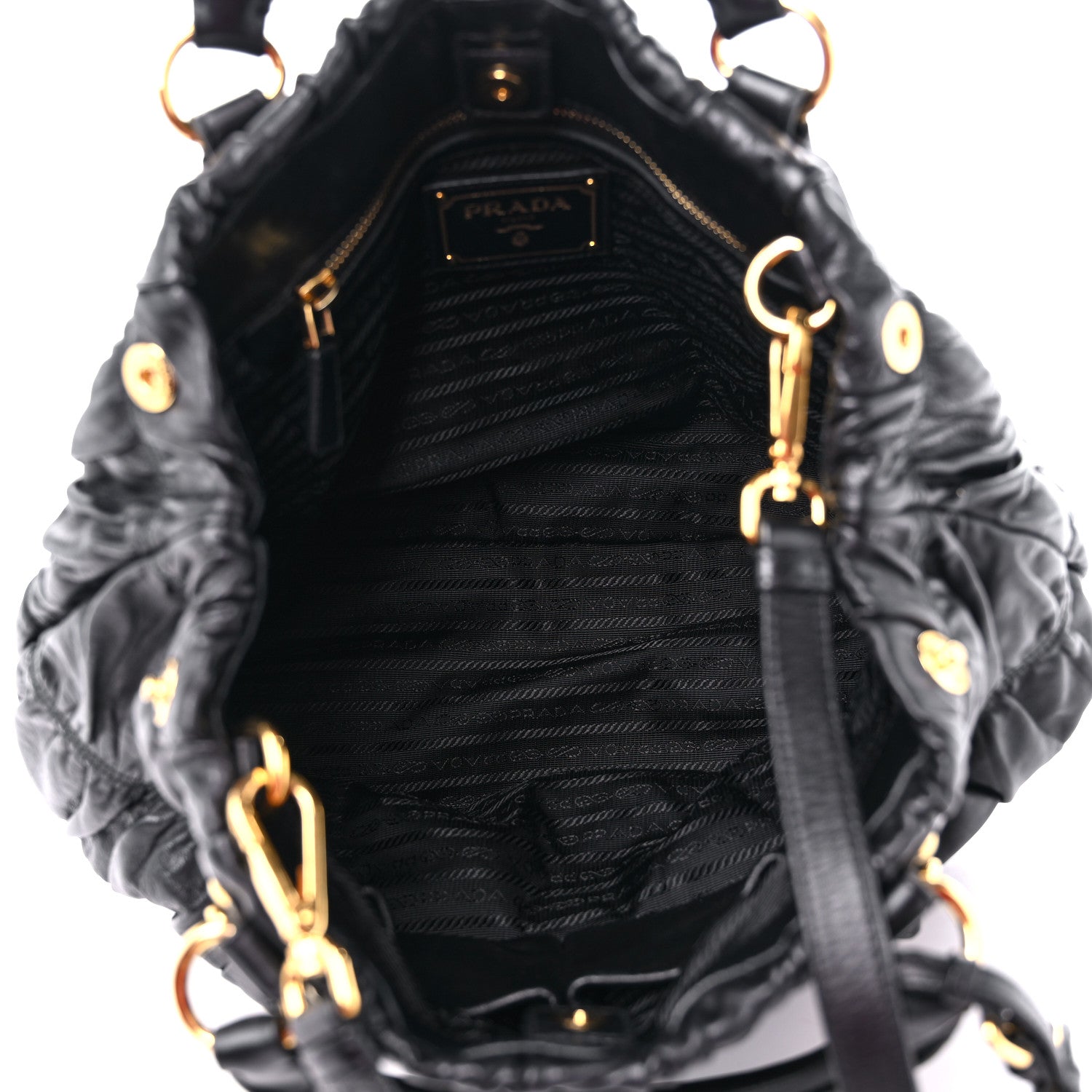 Prada Nappa Gaufre Tote Black 5 of 10