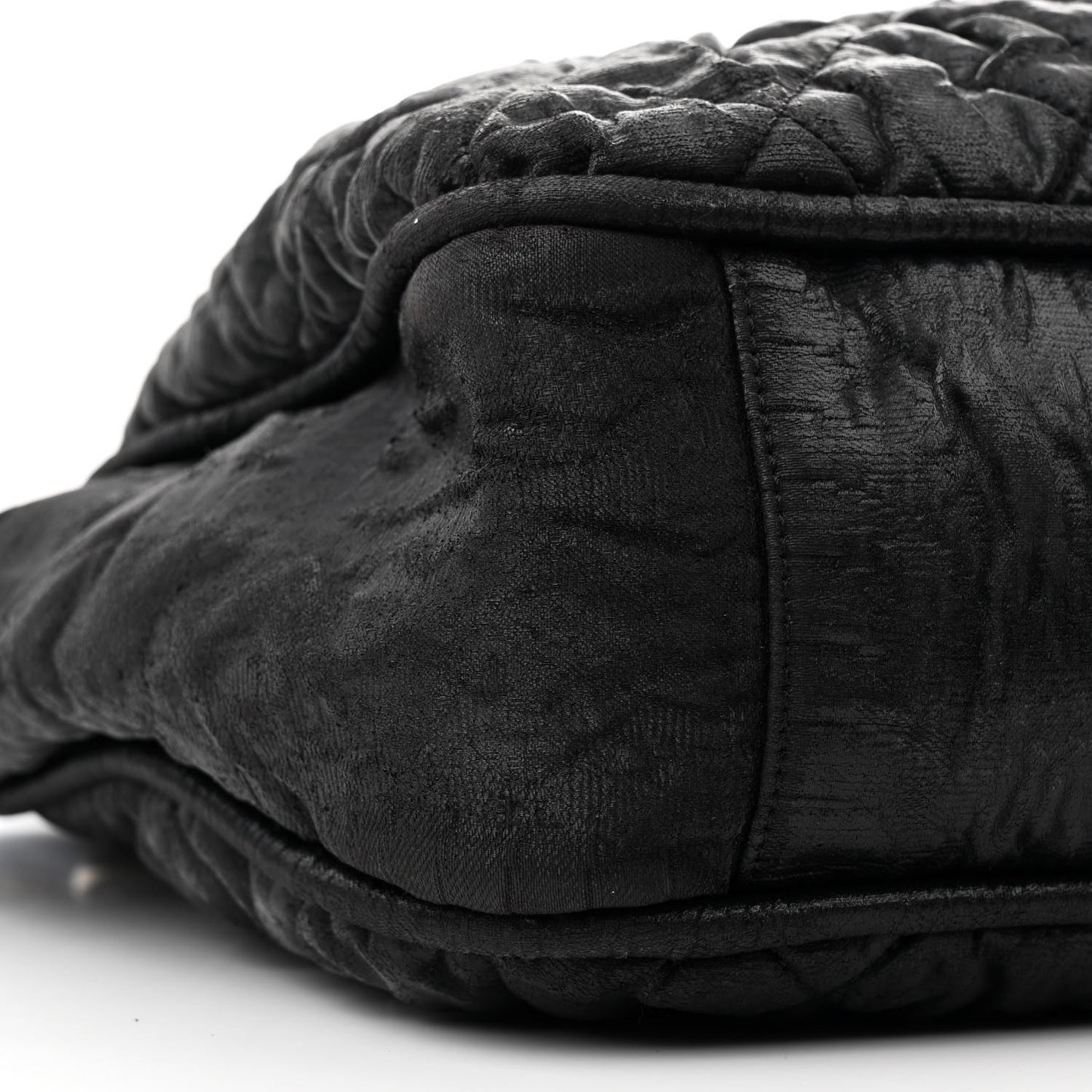 Crinkled Coated Canvas Le Marais Large Tote Black
