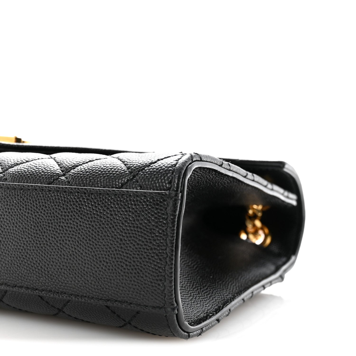 Saint Laurent Grain De Poudre Textured Mixed Matelasse Triquilt Medium Monogram Satchel Black 9 of 10