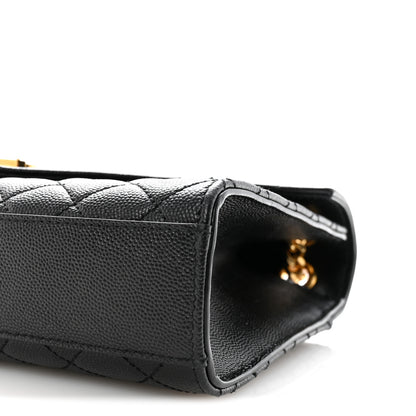 Saint Laurent Grain De Poudre Textured Mixed Matelasse Triquilt Medium Monogram Satchel Black 9 of 10