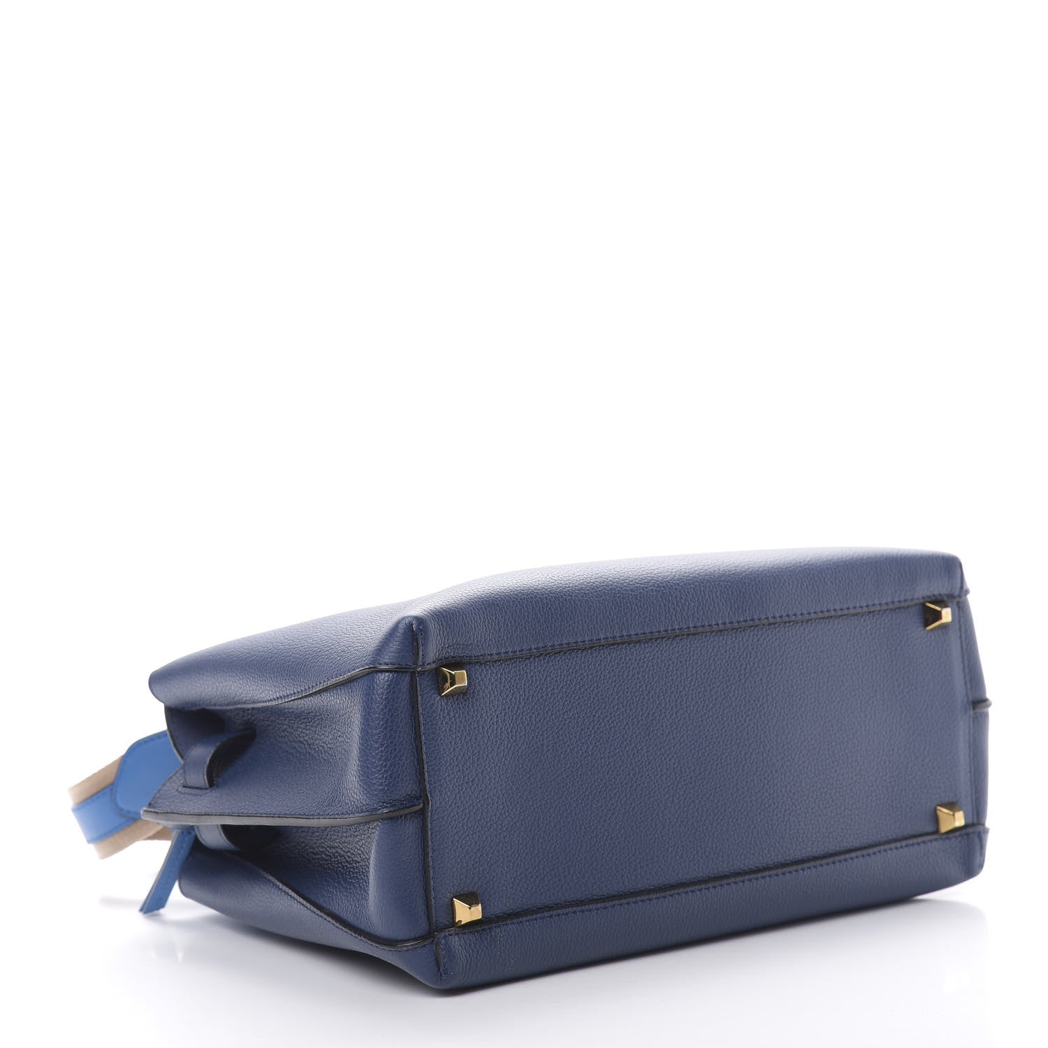 MCM Grained Calfskin Medium Milla Tote Navy 4 of 11