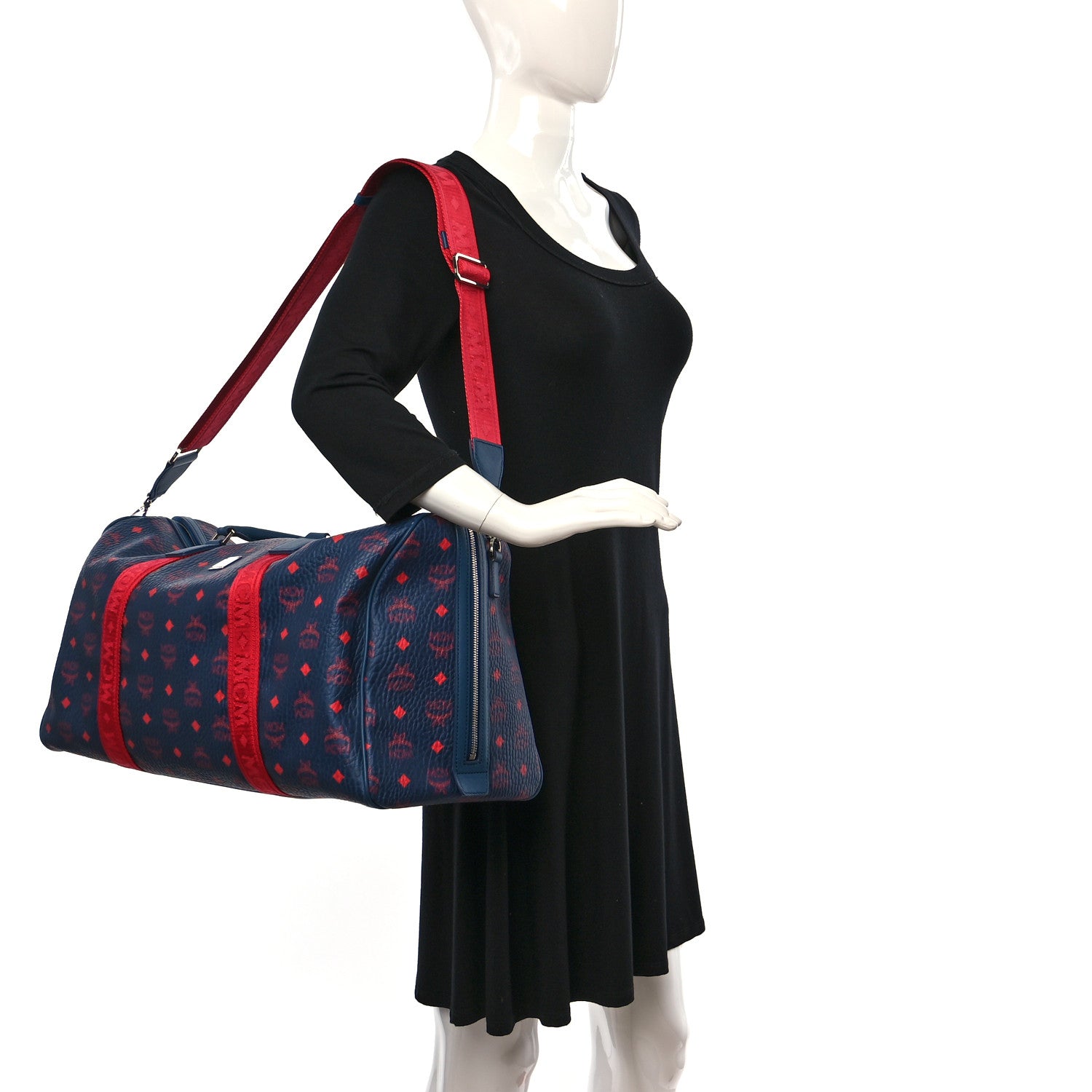 MCM Visetos Large Traveler Weekender Bag Deep Blue Sea 2 of 9