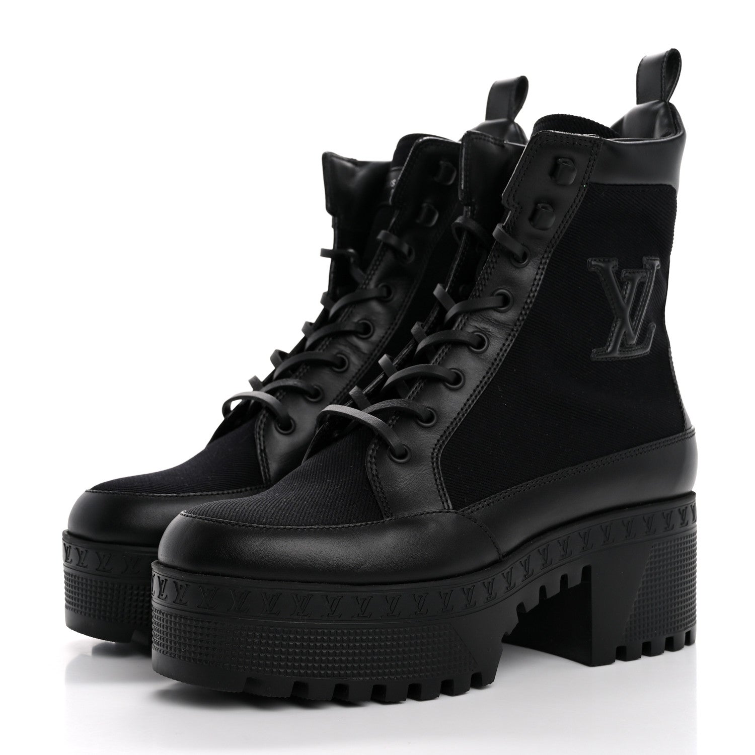 Louis Vuitton Canvas Monogram Laureate Platform Desert Boots 36 Black 4 of 10