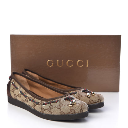 Gucci GG Monogram Ballet Flats 37.5 Beige Ebony 11 of 11