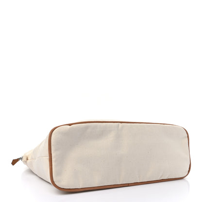 Hermes Cotton Canvas Mini Bolide Travel Cosmetic Pouch White 4 of 9