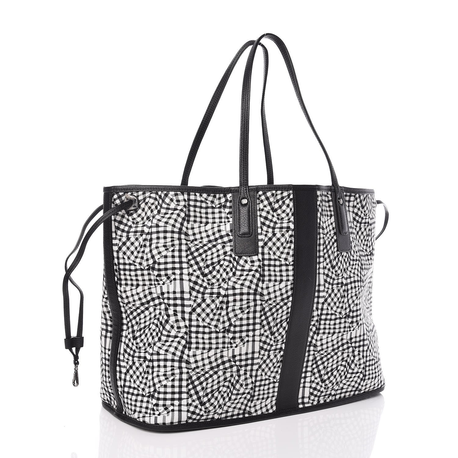 MCM Visetos Large Liz Reversible Shopper Tote Black 7 of 16