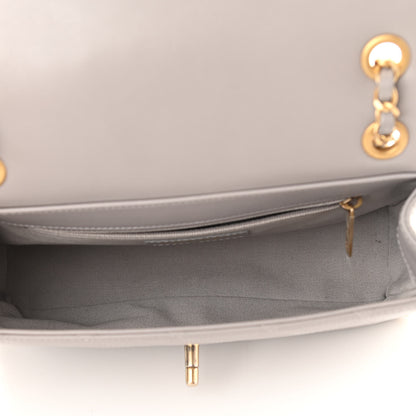 Chanel Calfskin Stitched Chain Flap Grey 5 of 11