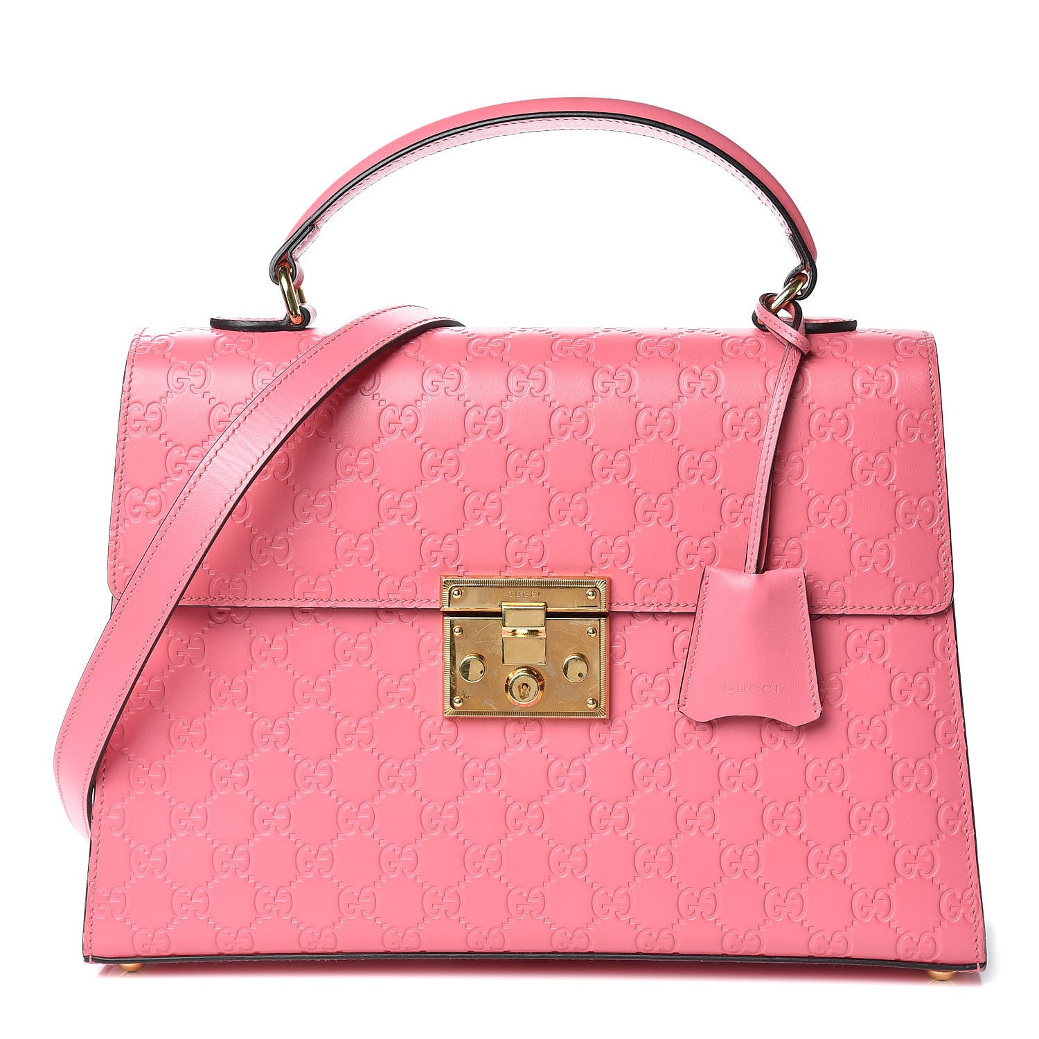 Gucci Guccissima Signature Medium Padlock Top Handle Bag Flush 1 of 16