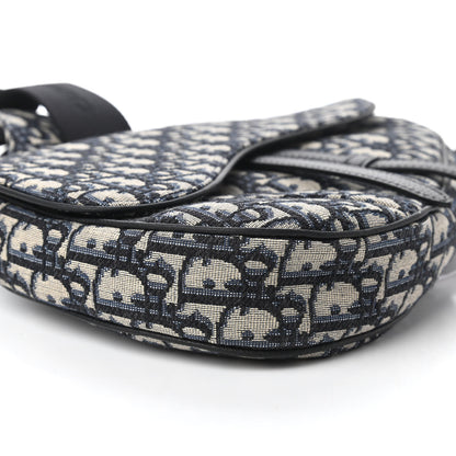 Christian Dior Oblique Mens Saddle Bag Blue 6 of 11