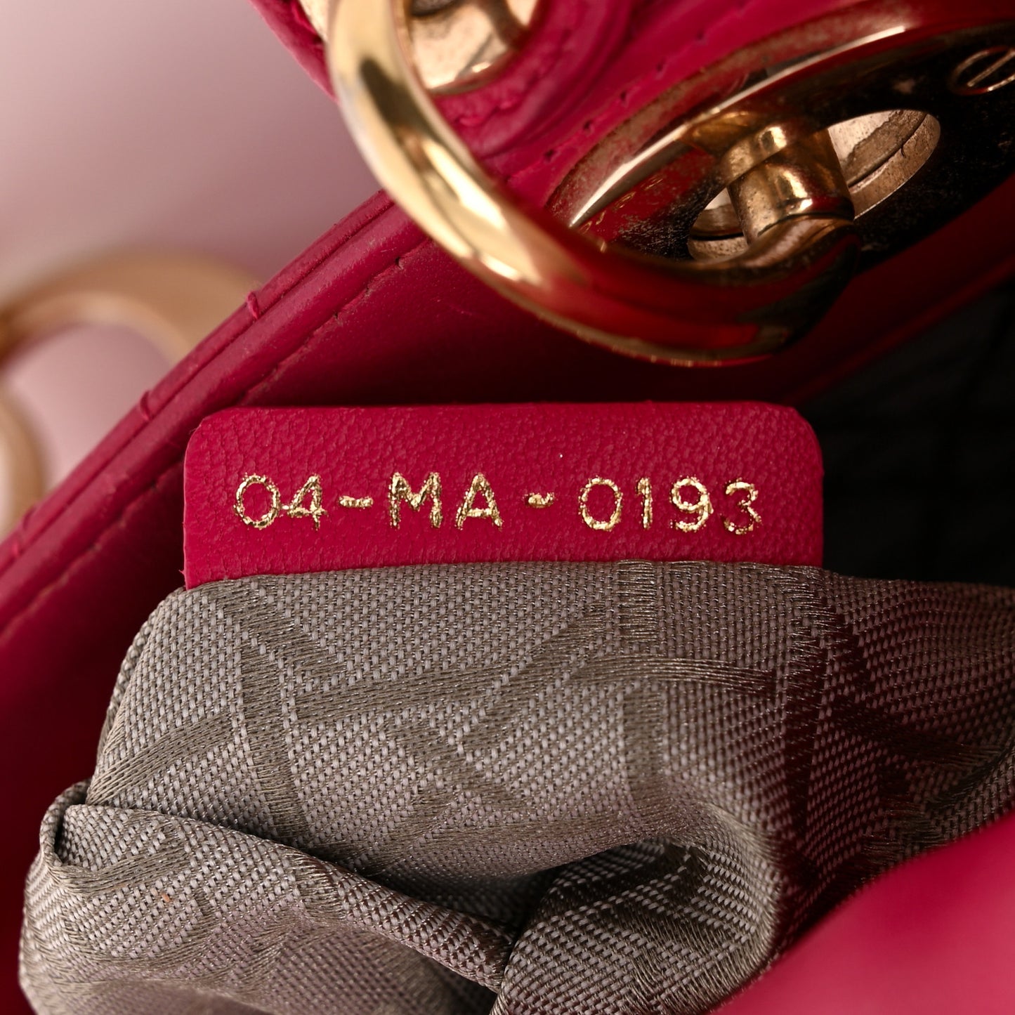 Lambskin Cannage Mini Lady Dior Fuchsia