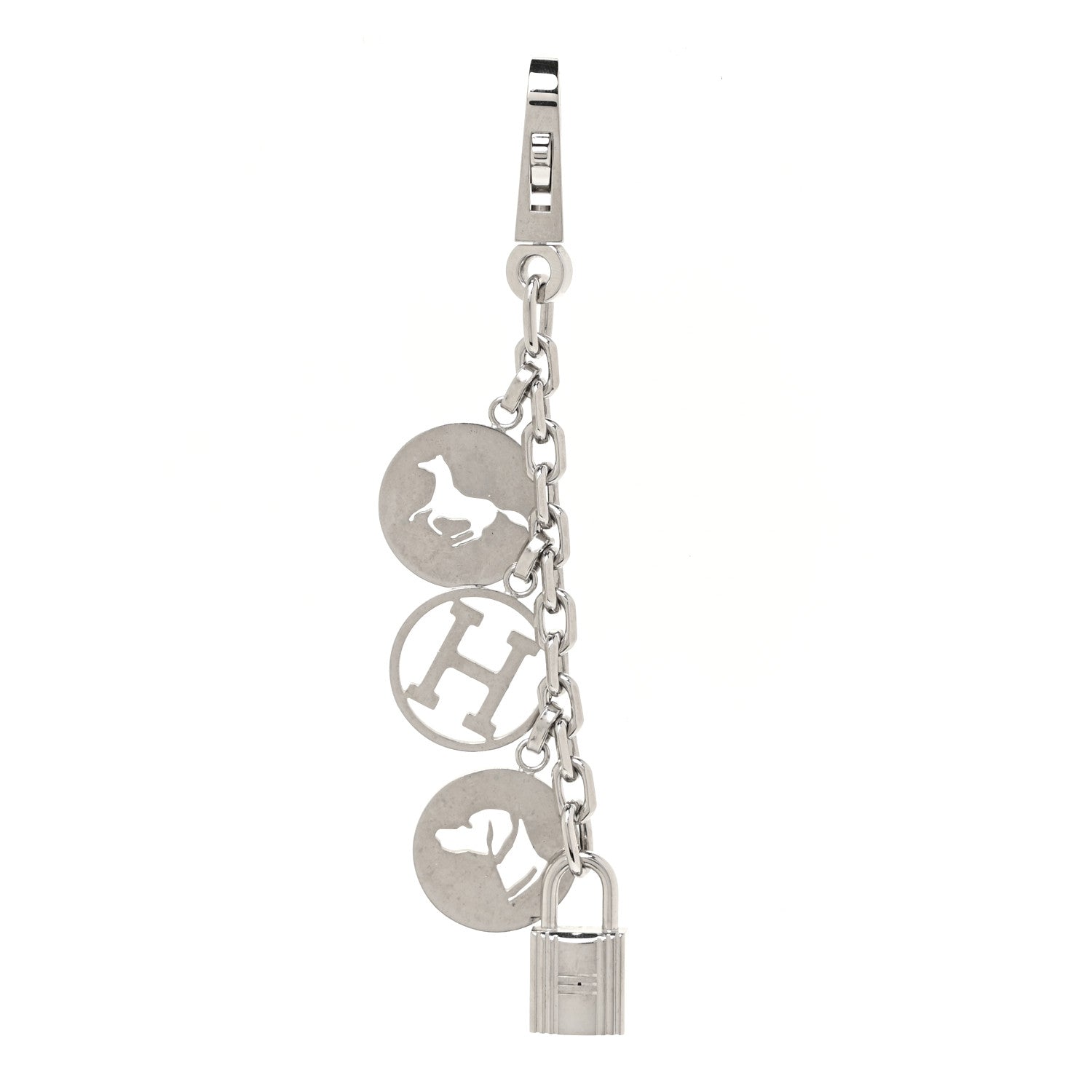 Hermes Palladium Breloque Bag Charm Silver 1 of 3