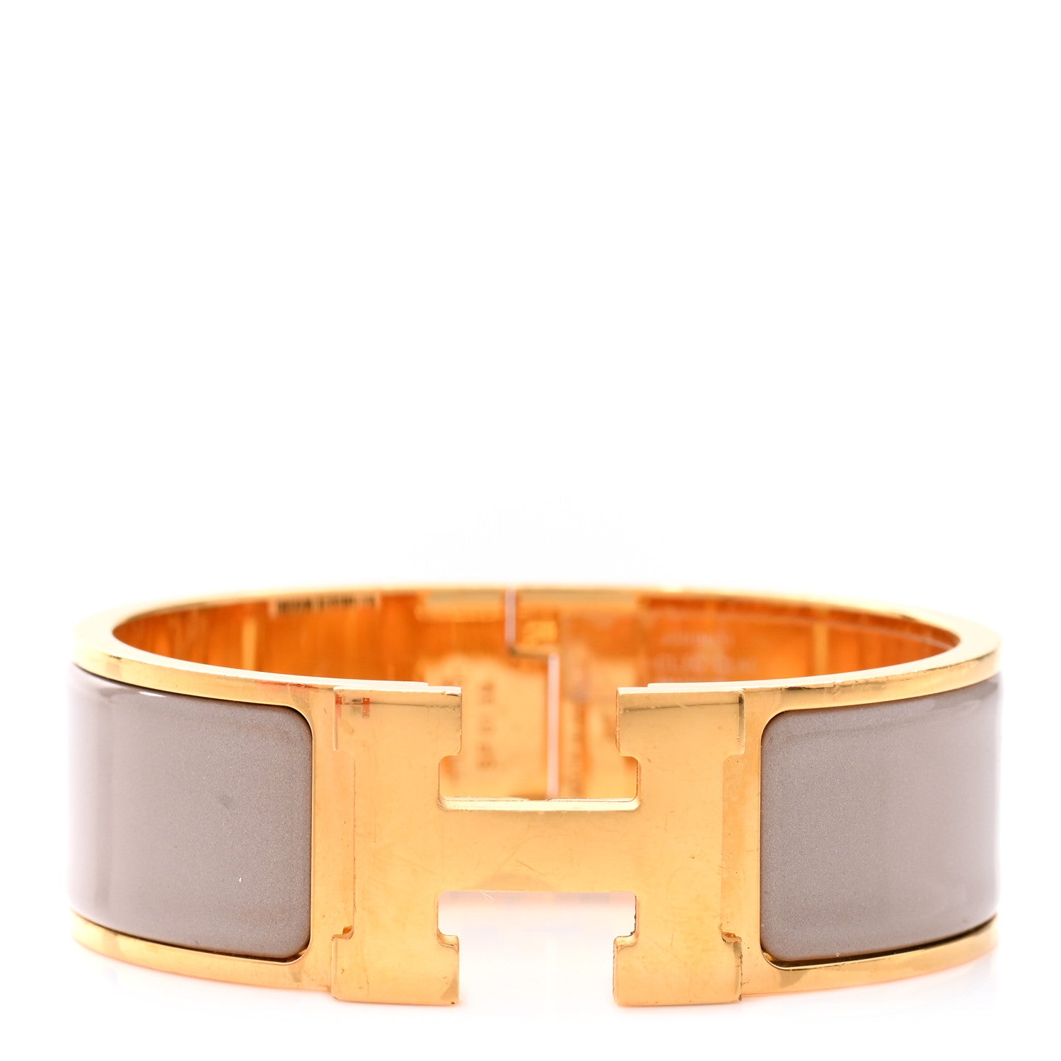 Hermes Enamel Wide Clic Clac H Bracelet PM Marron Glace 2 of 10