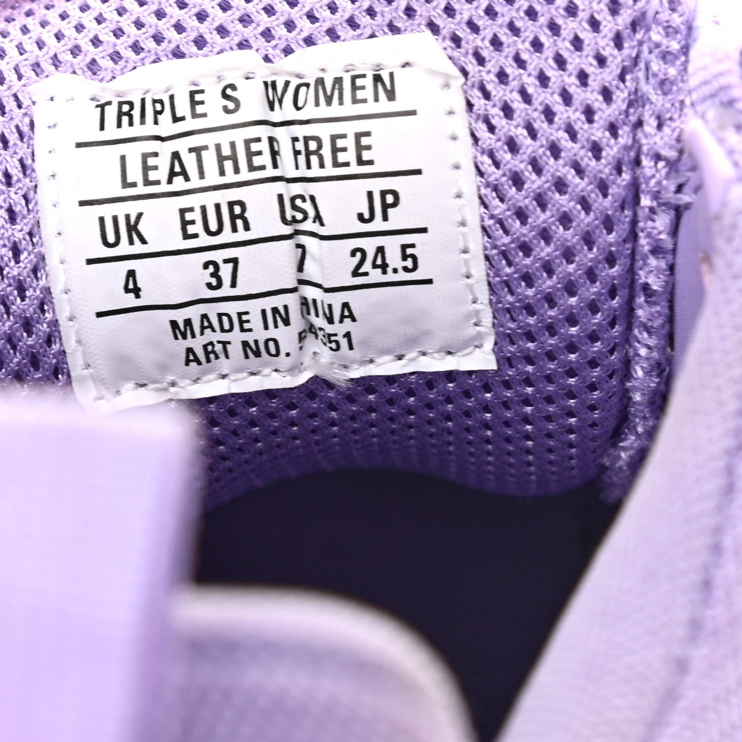 Balenciaga Fabric Mesh Clear Sole Womens Triple S Sneakers 37 Light Lilac White 7 of 14