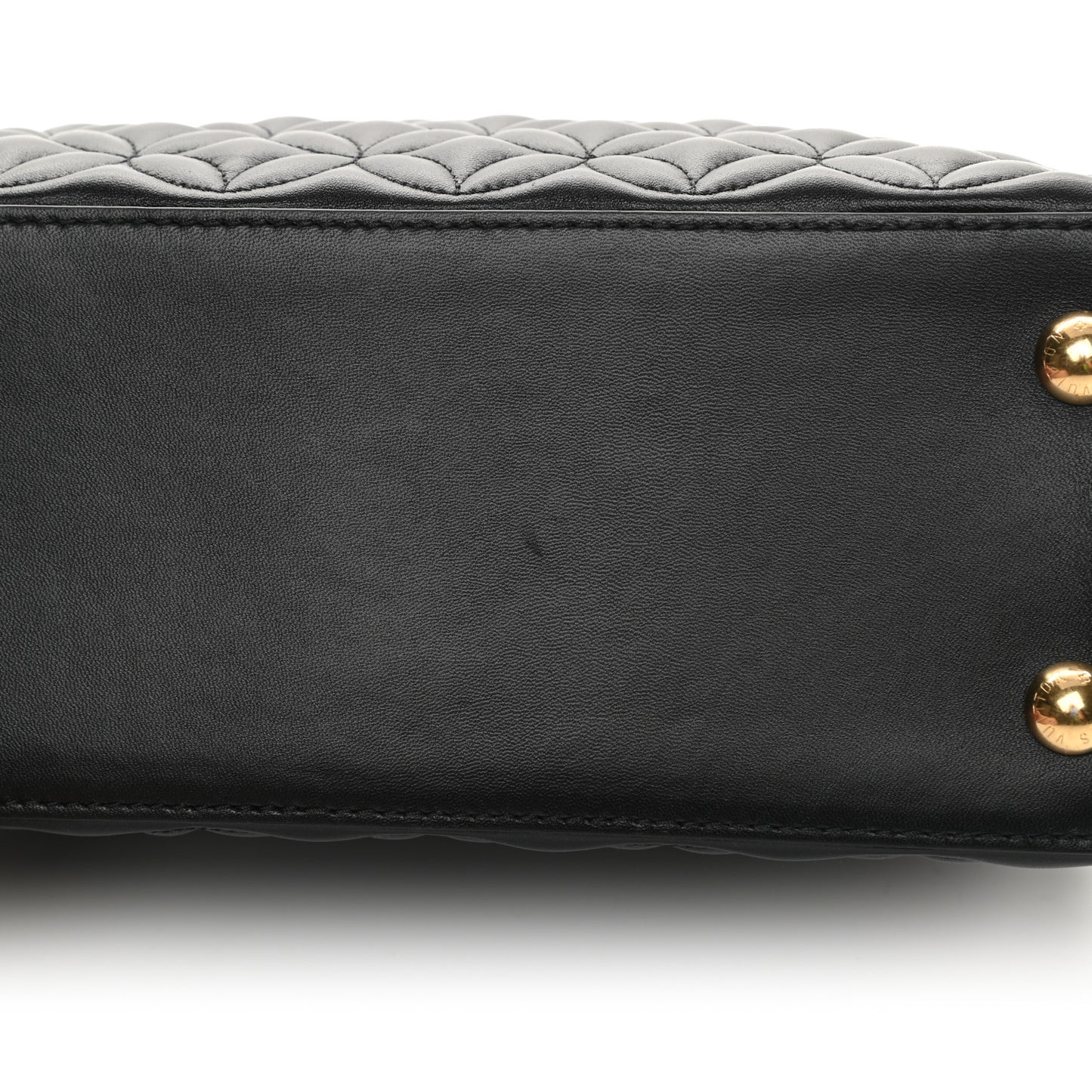 Lambskin Quilted Flower Capucines PM Black