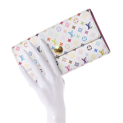 Louis Vuitton Monogram Multicolor Sarah Wallet White Litchi 2 of 9