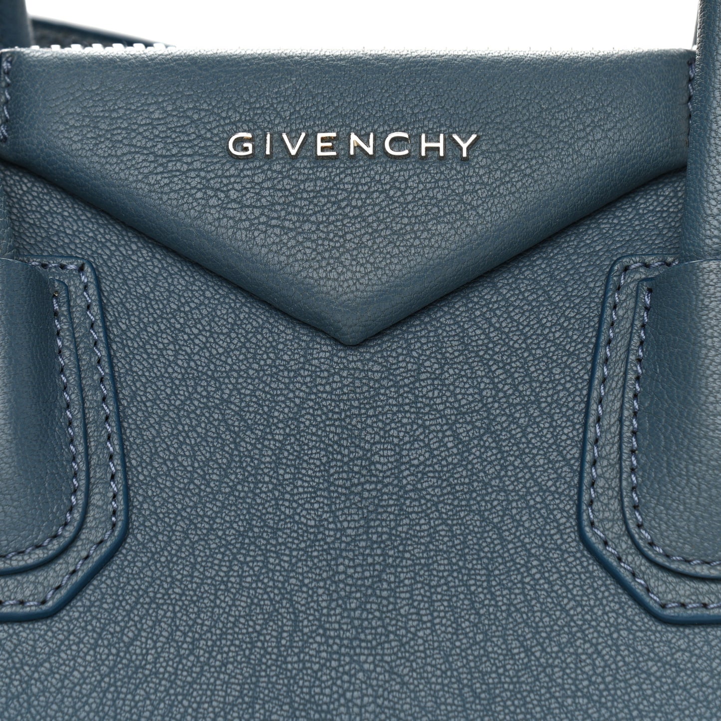 Sugar Goatskin Small Antigona Peacock Blue