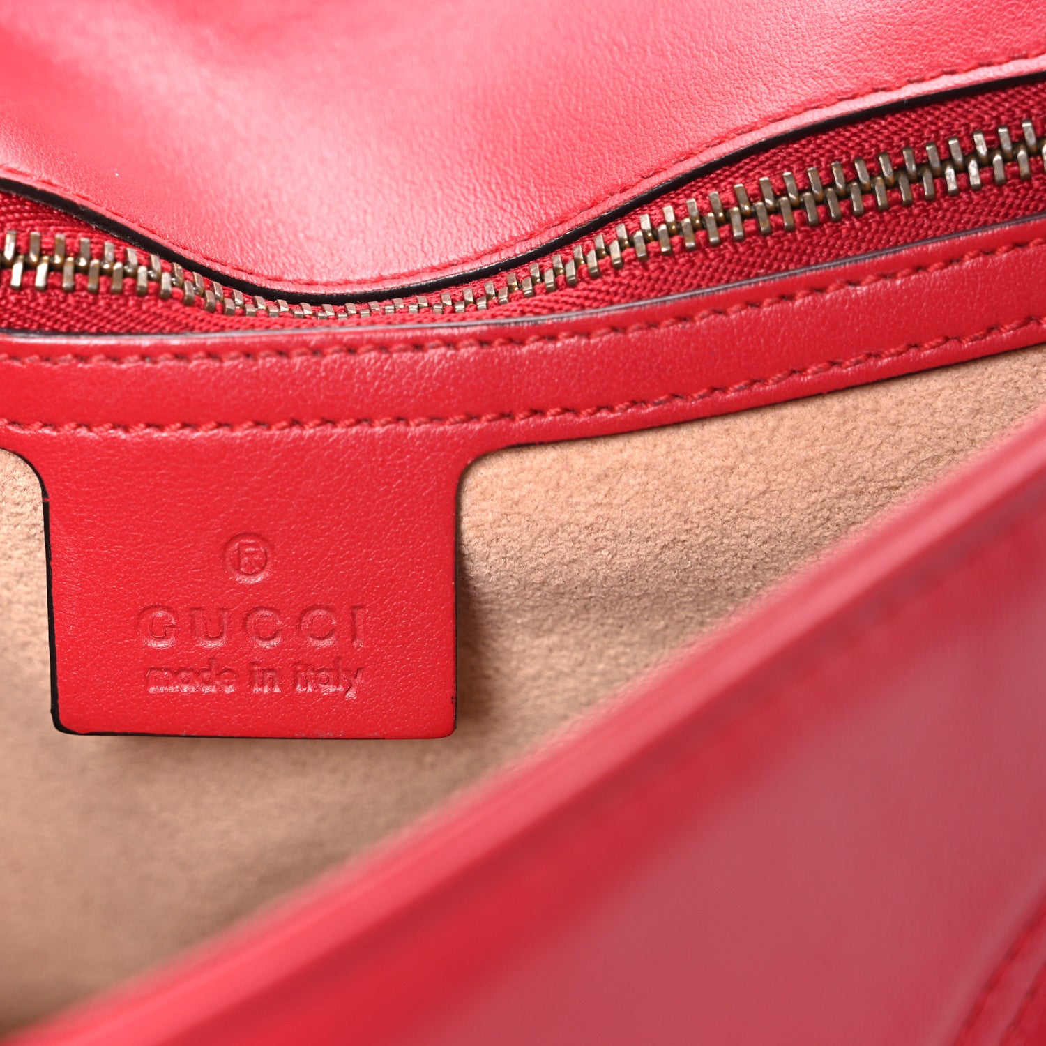 Gucci Calfskin Matelasse Small GG Marmont Shoulder Bag Hibiscus Red 6 of 11