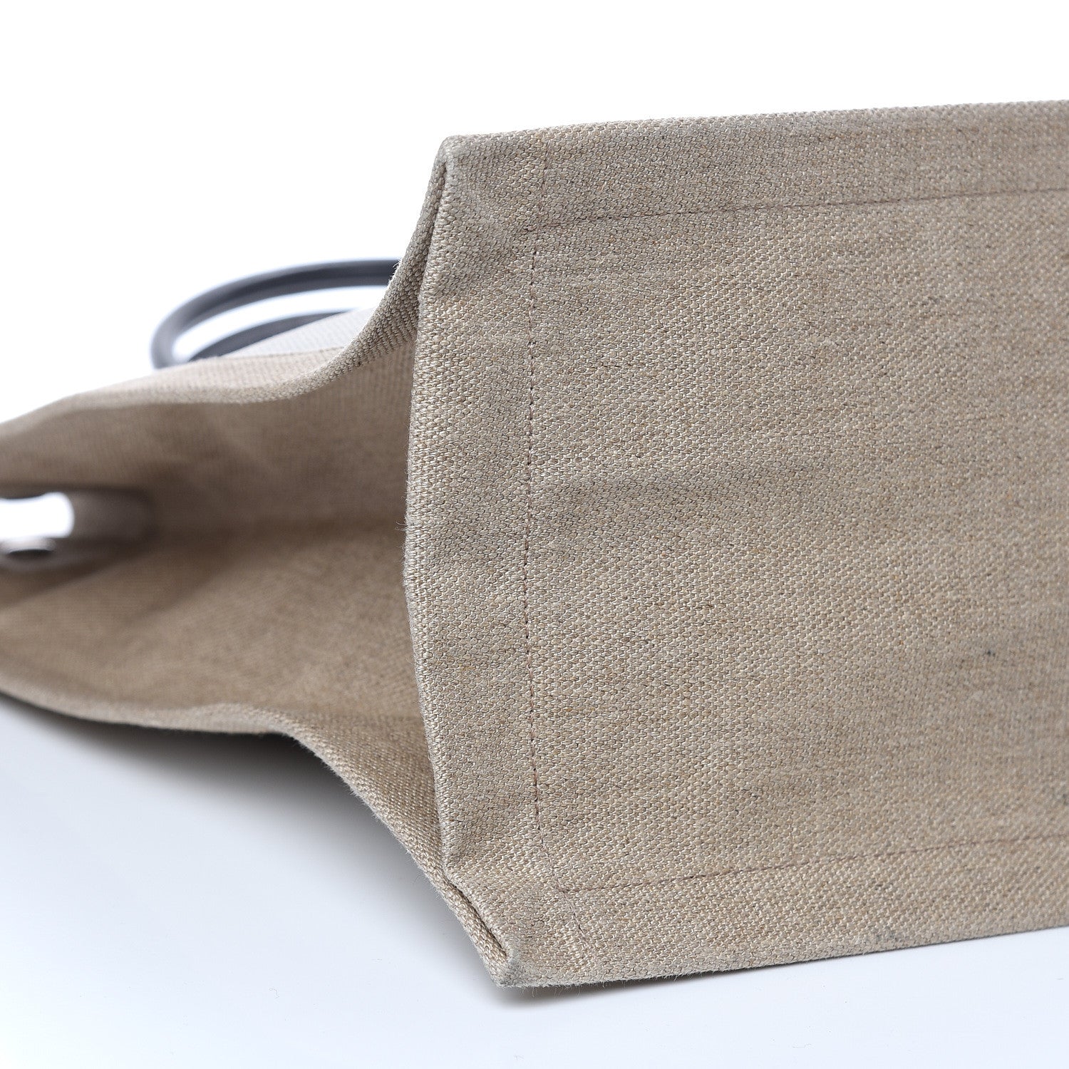 Saint Laurent Linen Calfskin Rive Gauche Tote Optic White 7 of 8