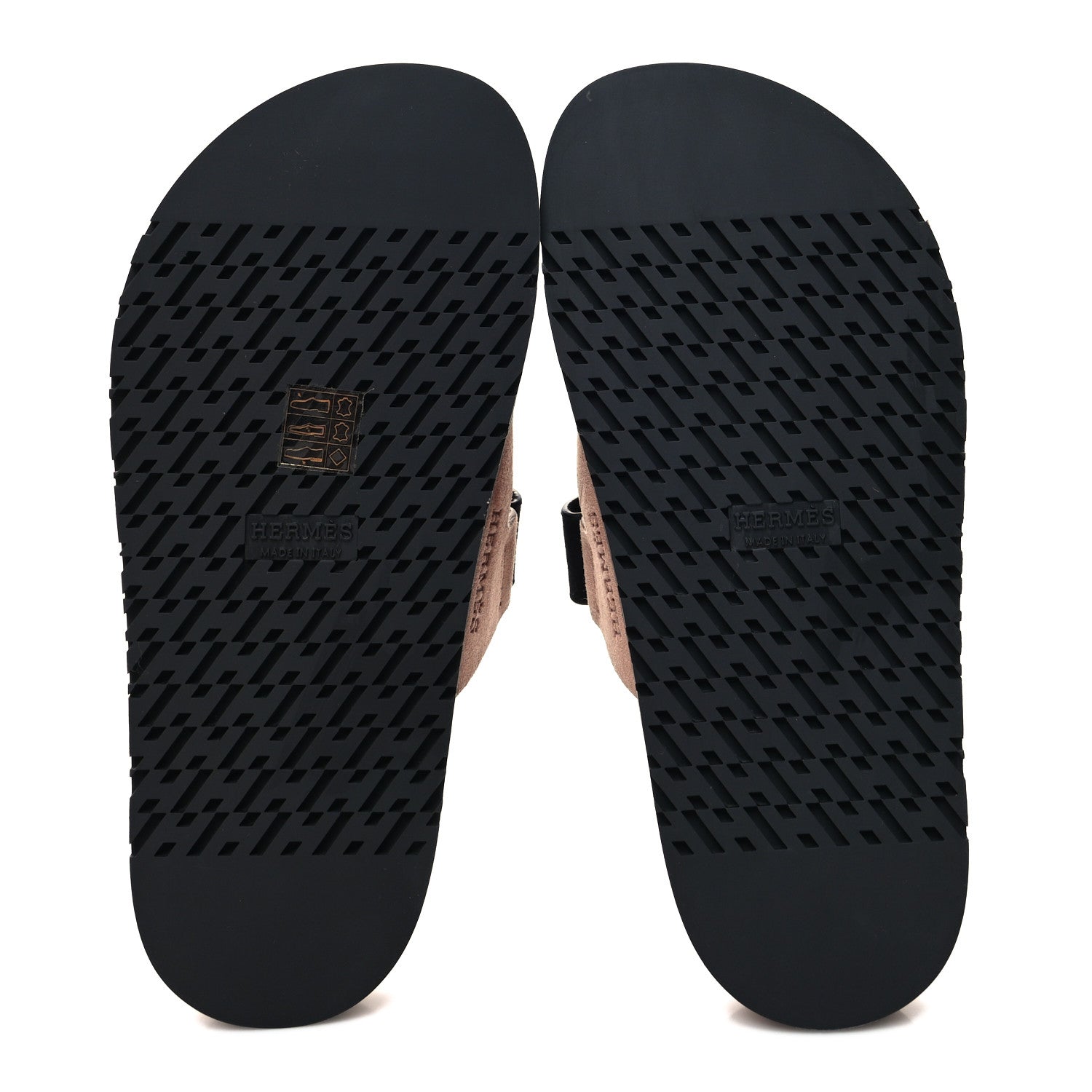 Hermes Suede Goatskin Womens Chypre Sandals 35 Rose Perle Black 5 of 9