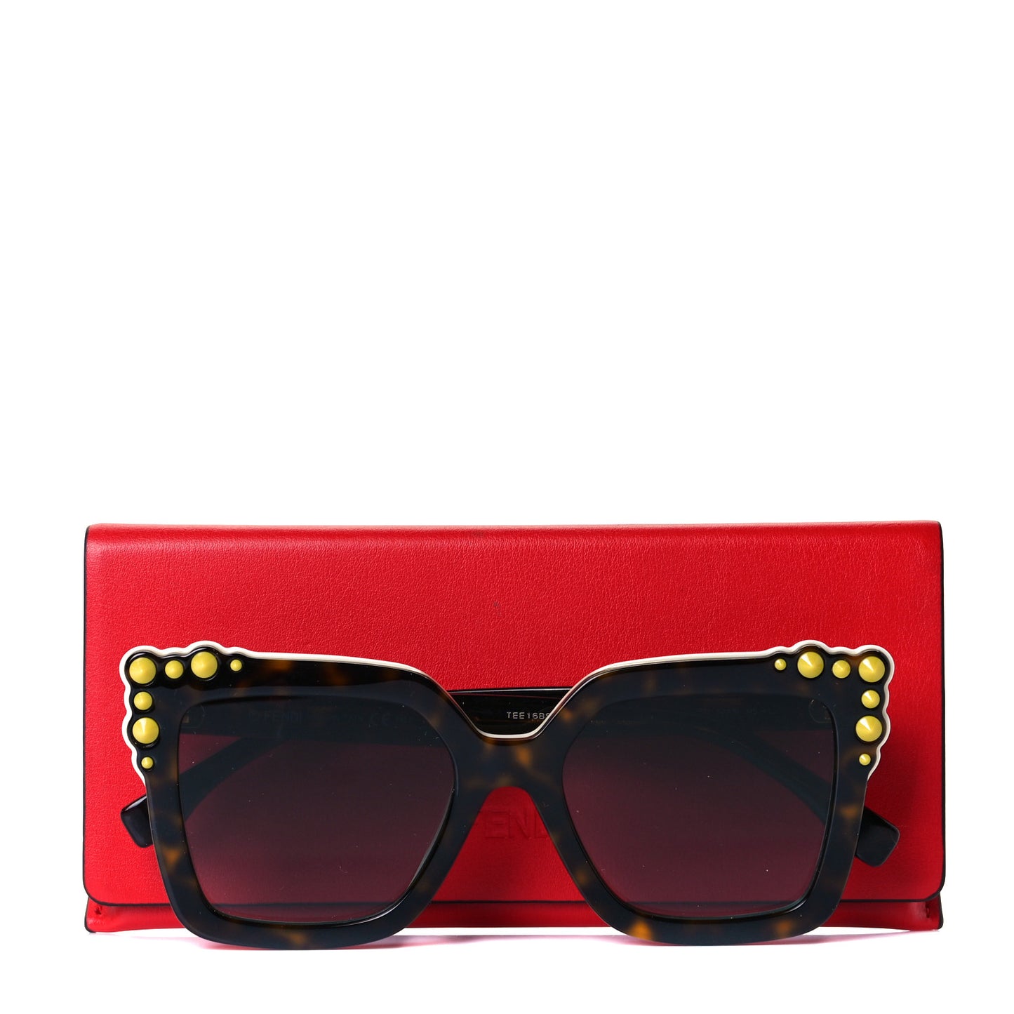 Studded Square Cat Eye Sunglasses FF 0260/S Havana
