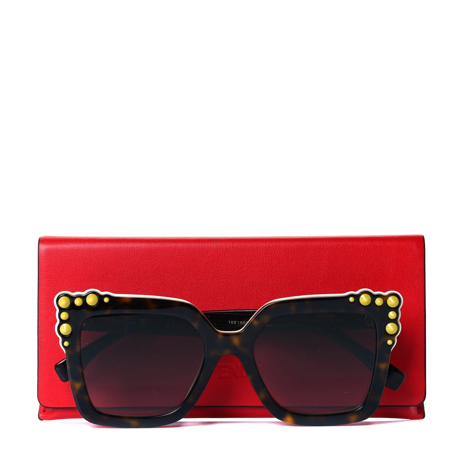 Fendi Studded Square Cat Eye Sunglasses FF 0260/S Havana 6 of 6