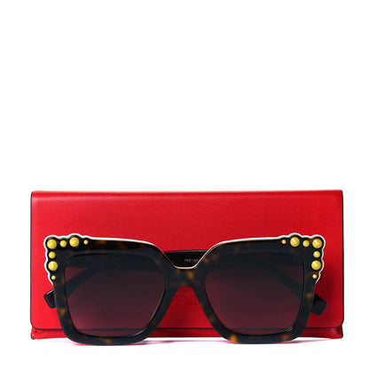 Fendi Studded Square Cat Eye Sunglasses FF 0260/S Havana 6 of 6