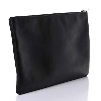 Saint Laurent Smooth Calfskin Micro-Studded Letters Zip Clutch Black 2 of 5